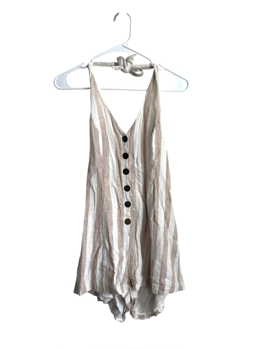 Urban Outfitters Cooperative Linen Blend Striped Halter Romper Size M